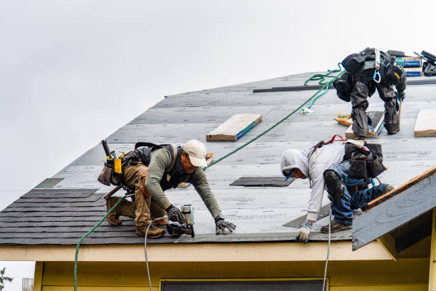 Professional Gutter Installation technician working in Stockton, NJ
